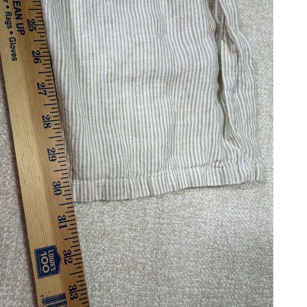 Brandy Melville Women One Size Tan White Striped Linen Lounge Summer Pants - Picture 6 of 9